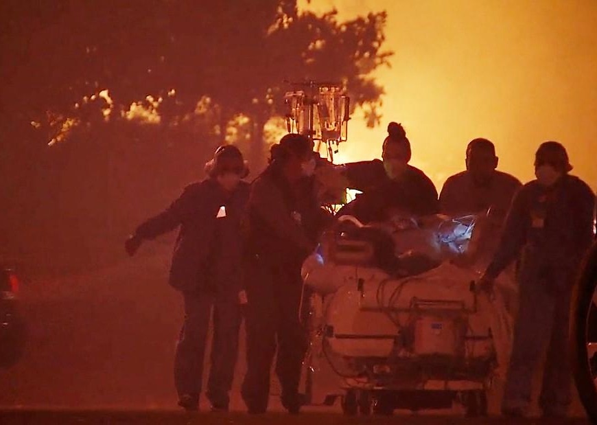 Hospitals evacuated and many injured as wildfires ravage Northern California