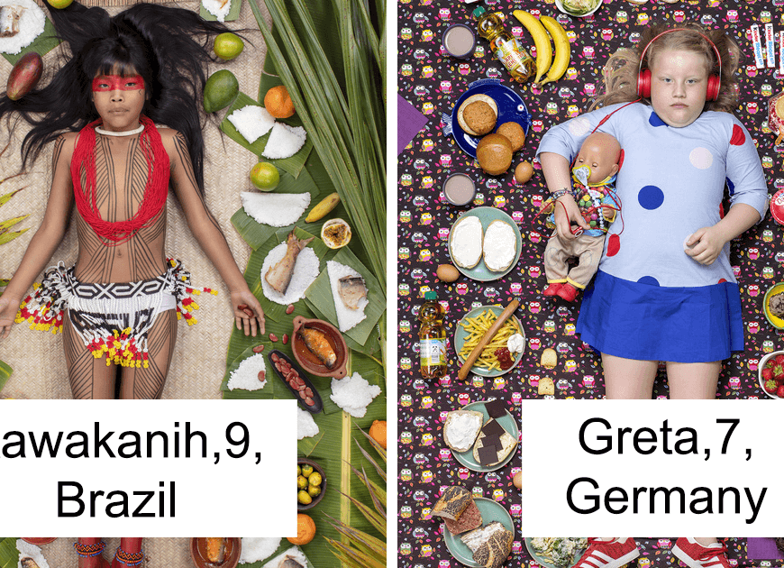 25 Kids From Around The World Photographed With What They Eat In One Week