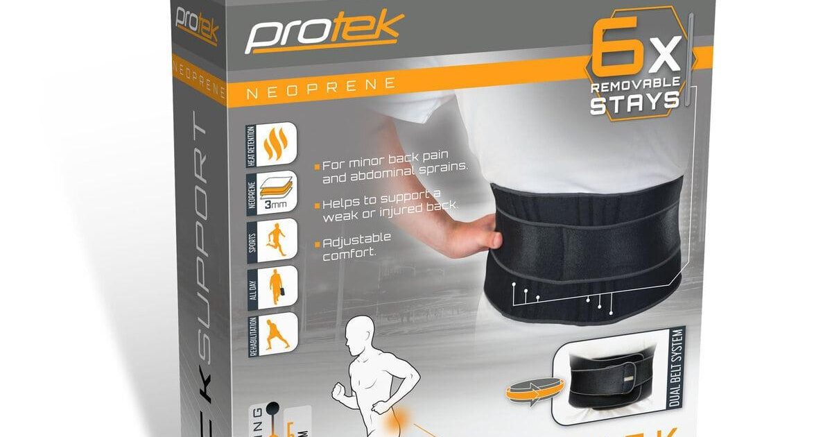 Protek Neoprene Back Support With Stays - Extra Large - Asset