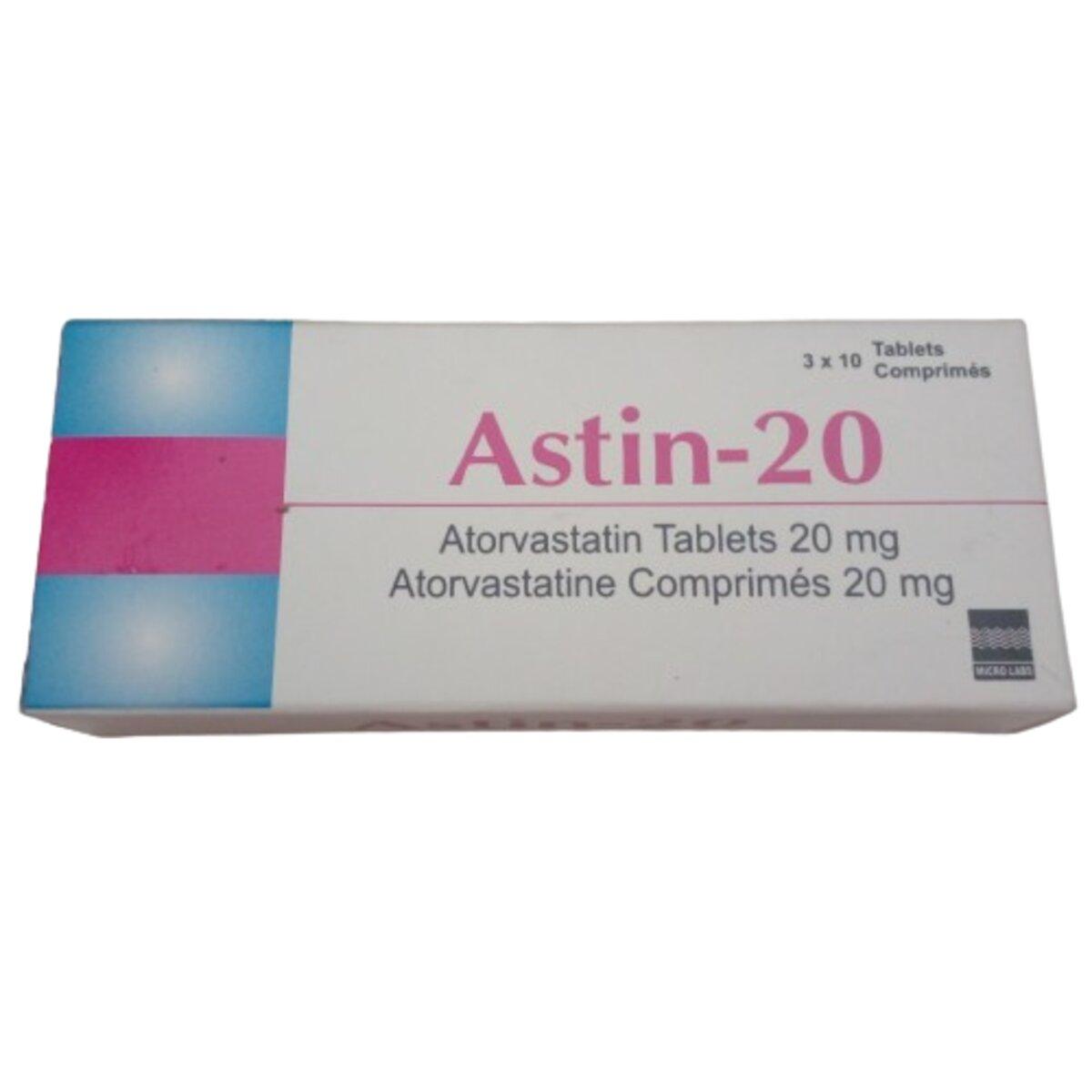 Astin 20 Tablets Atorvastatin 20mg Tablets, 30 Tablets Asset Pharmacy